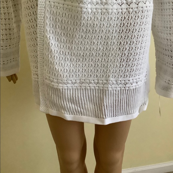 Pointelle-Knit Open-Front Cardigan, - Picture 3 of 7